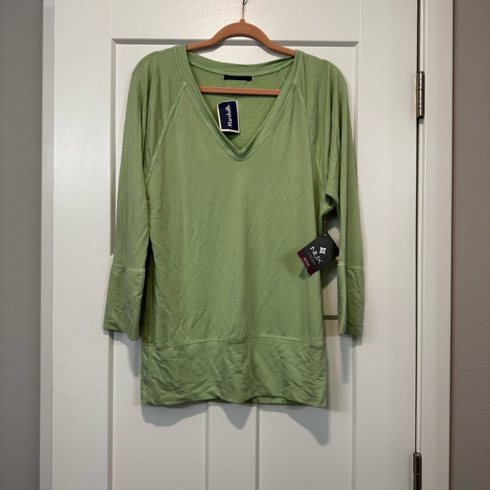 Green V-Neck Top